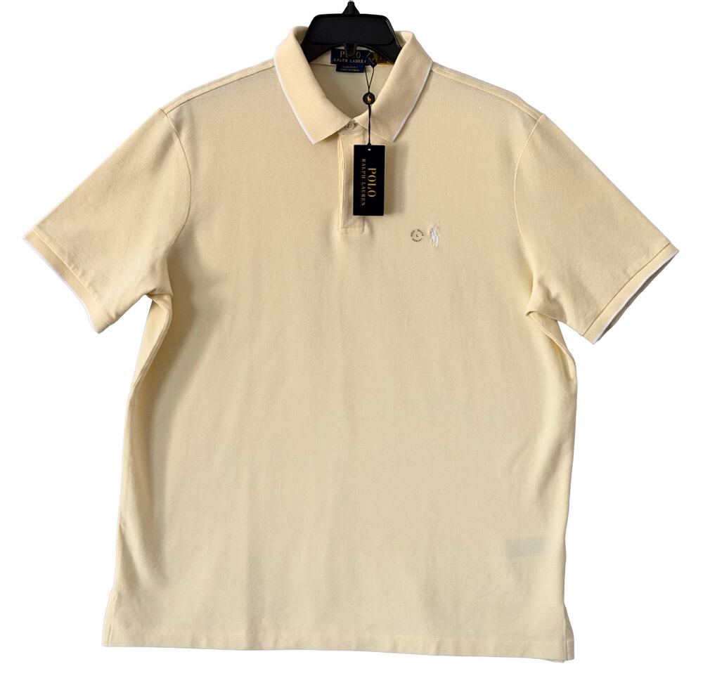 Polo Ralph Lauren Shirt Men's Large Short Sleeve Polo Classic Fit Yellow NWT